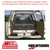 OUTBACK 4WD INTERIOR TWIN DRAWER FIXED FLOOR REAR AIR CON PATROL WAGON 11/97-ON